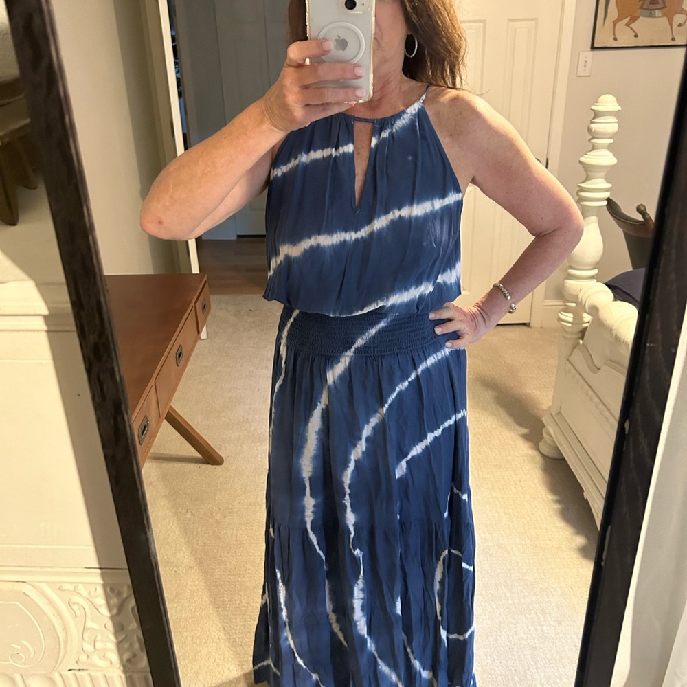 Main Strip Maxi.  Vacation ready!  Such a great design with a raw hem.